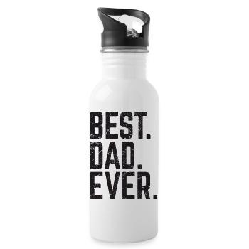 Best Dad Ever - Water bottle with straw - white - Right