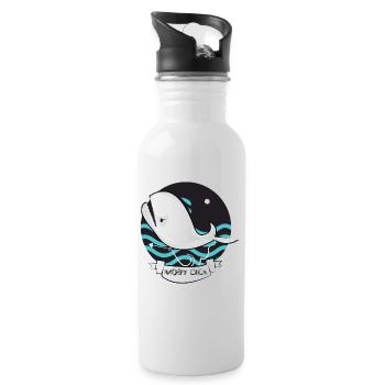 Moby Dick - Trinkflasche mit integriertem Trinkhalm - Weiß - Rechts