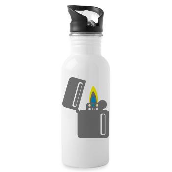 lighter - Water bottle with straw - white - Right