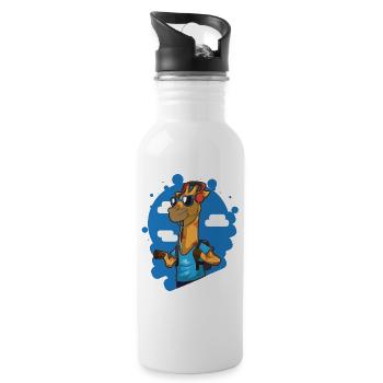 Giraffe - Trinkflasche mit integriertem Trinkhalm - Weiß - Rechts