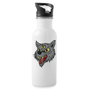 Wolf - Trinkflasche mit integriertem Trinkhalm - Weiß - Rechts