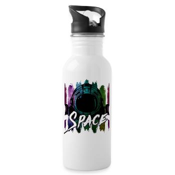 Astronaut Raumfahrer Weltall Weltraum Raumschiff - Trinkflasche mit integriertem Trinkhalm - Weiß - Rechts