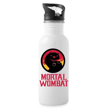 Mortal Wombat - Water bottle with straw - white - Right