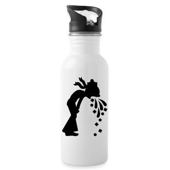 Matrose am Reihern / sailor barfing (1c) - Trinkflasche mit integriertem Trinkhalm - Weiß - Rechts