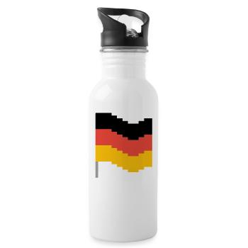 Germany flag in pixel art - Water bottle with straw - white - Right