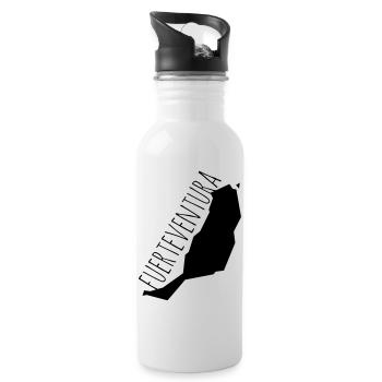 Fuerteventura - Trinkflasche mit integriertem Trinkhalm - Weiß - Rechts
