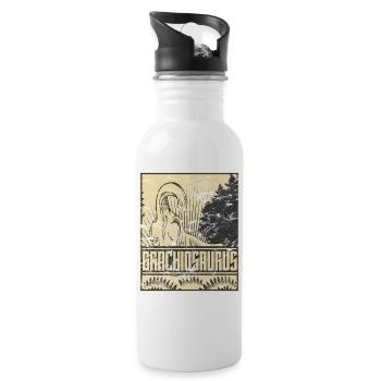 Brachiosaurus dinosaur dinosaurs herbivores - Water bottle with straw - white - Right