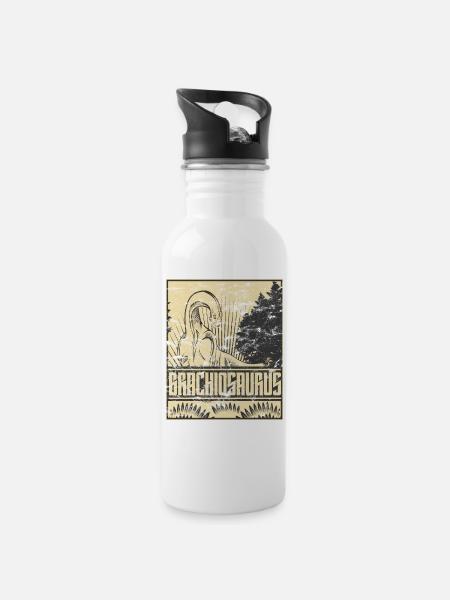 Brachiosaures dinosaures dinosaures herbivores - Gourde avec paille intégrée - blanc