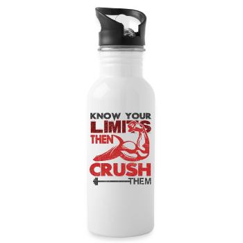 Know your Limits Muscle Building Motivation - Water bottle with straw - white - Right
