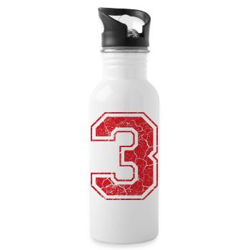 3 three drei red rot (uk) - Water bottle with straw - white - Right