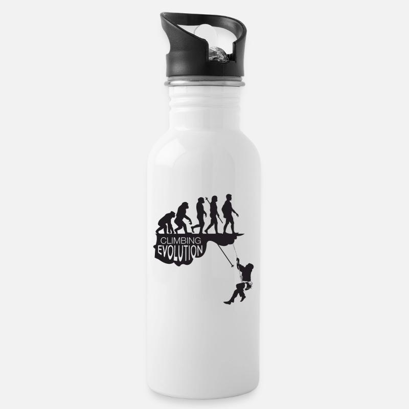 Evolution of Climbing - Water bottle with straw - white