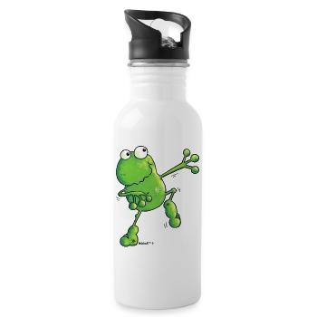 Green Power Frosch - Frösche - Trinkflasche mit integriertem Trinkhalm - Weiß - Rechts