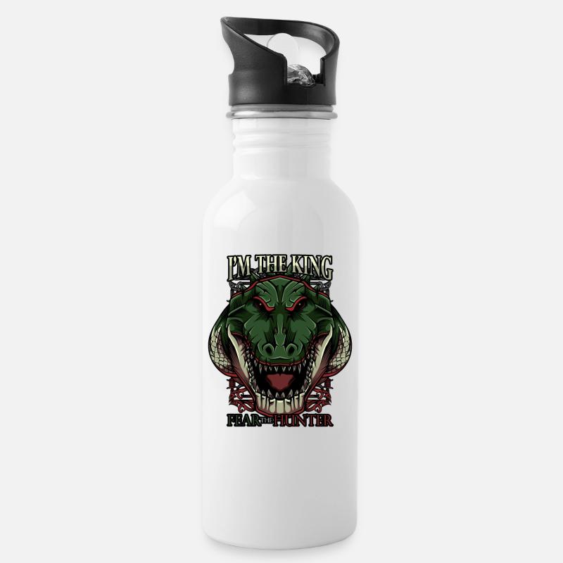 Alligator Modern - Gourde avec paille intégrée - blanc