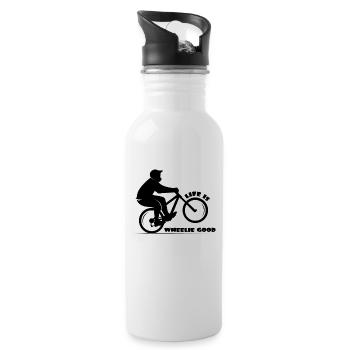 Fahrrad - Trinkflasche mit integriertem Trinkhalm - Weiß - Rechts