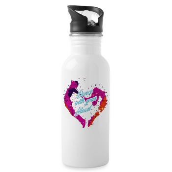 Dance With Your Heart | Danse couple Danse Cadeau - Gourde avec paille intégrée - blanc - Droite