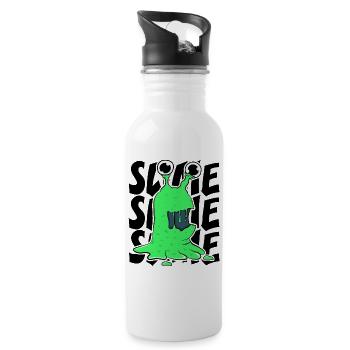 Schleim - Trinkflasche mit integriertem Trinkhalm - Weiß - Rechts
