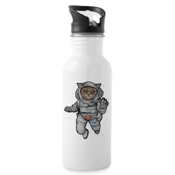 LILI THE CATSTRONAUT - Gourde avec paille intégrée - blanc - Droite