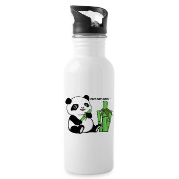 Pandabär - Trinkflasche mit integriertem Trinkhalm - Weiß - Rechts