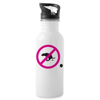 Dog shield forbidden dogs feces shit dog shit - Water bottle with straw - white - Right