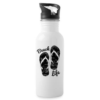 Beach - Water bottle with straw - white - Right