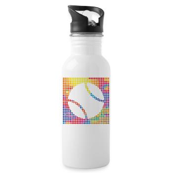 Tennis Tennisball - Tennis is Life - Trinkflasche mit integriertem Trinkhalm - Weiß - Rechts