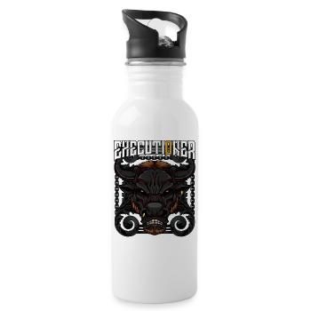 Cadeau animal sauvage bourreau bœuf domestique taureau - Gourde avec paille intégrée - blanc - Droite