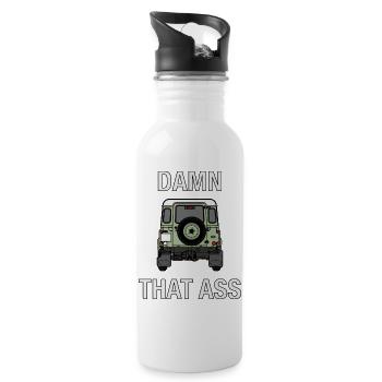 Defender - Verdammt, dass Arsch - Trinkflasche mit integriertem Trinkhalm - Weiß - Rechts
