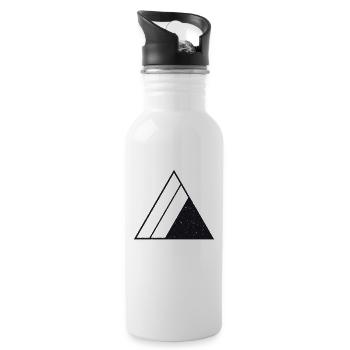 Minimalist lineart triangles shape icons - Water bottle with straw - white - Right