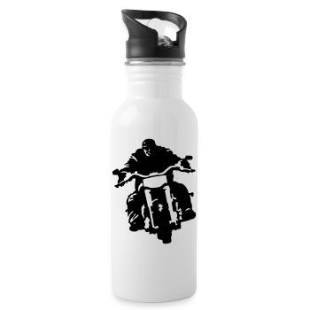 biker - Water bottle with straw - white - Right