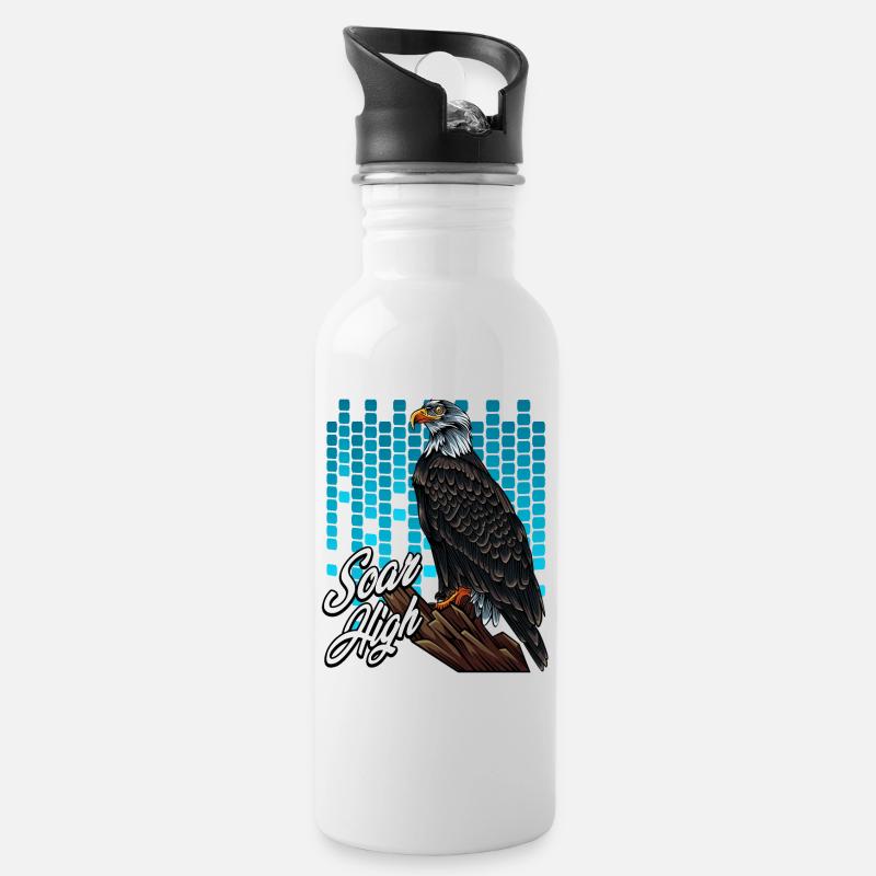 Cadeau de raptor à la mode aigle chauve moderne - Gourde avec paille intégrée - blanc