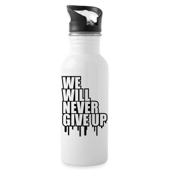 We Will Never Give Up Graffiti - Water bottle with straw - white - Right