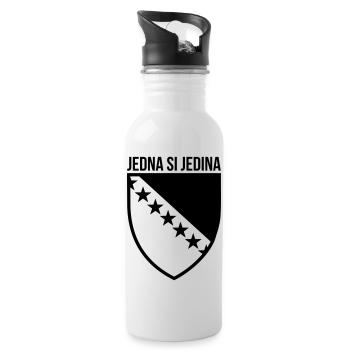 Jedna Si Jedina Bosna - Trinkflasche mit integriertem Trinkhalm - Weiß - Rechts