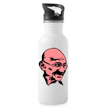 mahatma gandhi leader politique visage - Gourde avec paille intégrée - blanc - Droite