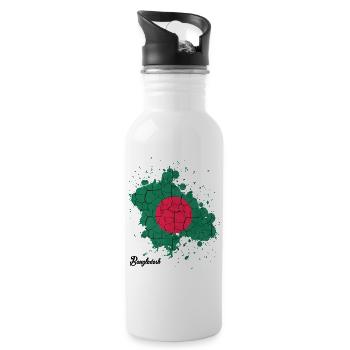 People's Republic of Bangladesh | Outline gift idea - Water bottle with straw - white - Right