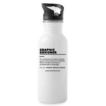 Grafikdesigner Spruch Job Beruf Grafiker Geschenk - Trinkflasche mit integriertem Trinkhalm - Weiß - Rechts