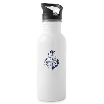 Shirts Schnack Platt Anker - Trinkflasche mit integriertem Trinkhalm - Weiß - Rechts