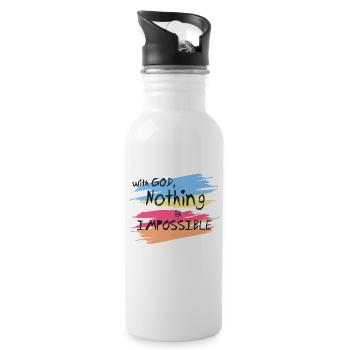 Glaube - Trinkflasche mit integriertem Trinkhalm - Weiß - Rechts