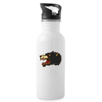 Wolf Predator Alpha Pack Prey Idée Cadeau Sauvage - Gourde avec paille intégrée - blanc - Droite