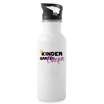 cool kindergarten boss boss gift - Water bottle with straw - white - Right