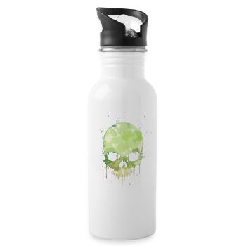Skull Stain - Water bottle with straw - white - Right