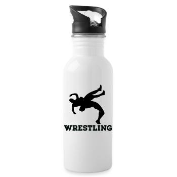 wrestling - Trinkflasche mit integriertem Trinkhalm - Weiß - Rechts