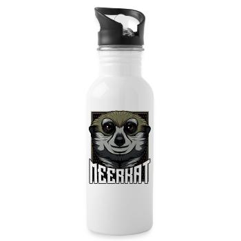 Suricate visage Amour des animaux - Gourde avec paille intégrée - blanc - Droite