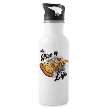 The Slice Of Life | Pizzastück Fast Food Cadeau - Gourde avec paille intégrée - blanc - Droite