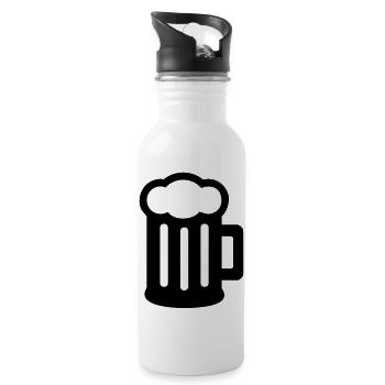 Bière - Gourde avec paille intégrée - blanc - Droite