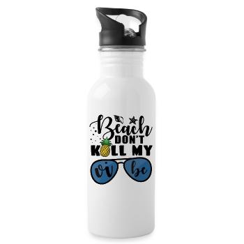 Strand - Trinkflasche mit integriertem Trinkhalm - Weiß - Rechts