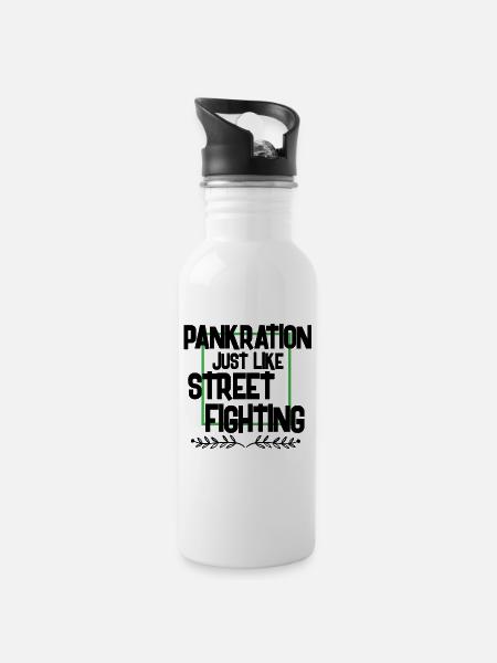 Mix martial art - Water bottle with straw - white