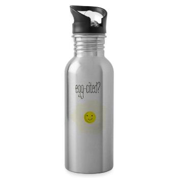 Egg quoted - Water bottle with straw - silver - Right
