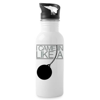 I Came In Like A Wrecking Ball - Trinkflasche mit integriertem Trinkhalm - Weiß - Rechts