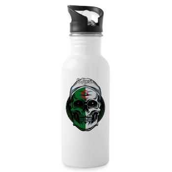 Totenkopf Demokratische Volksrepublik Algerien - Trinkflasche mit integriertem Trinkhalm - Weiß - Rechts