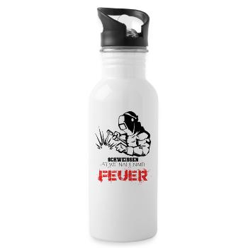 Welding Is Like Sewing With Fire - Water bottle with straw - white - Right